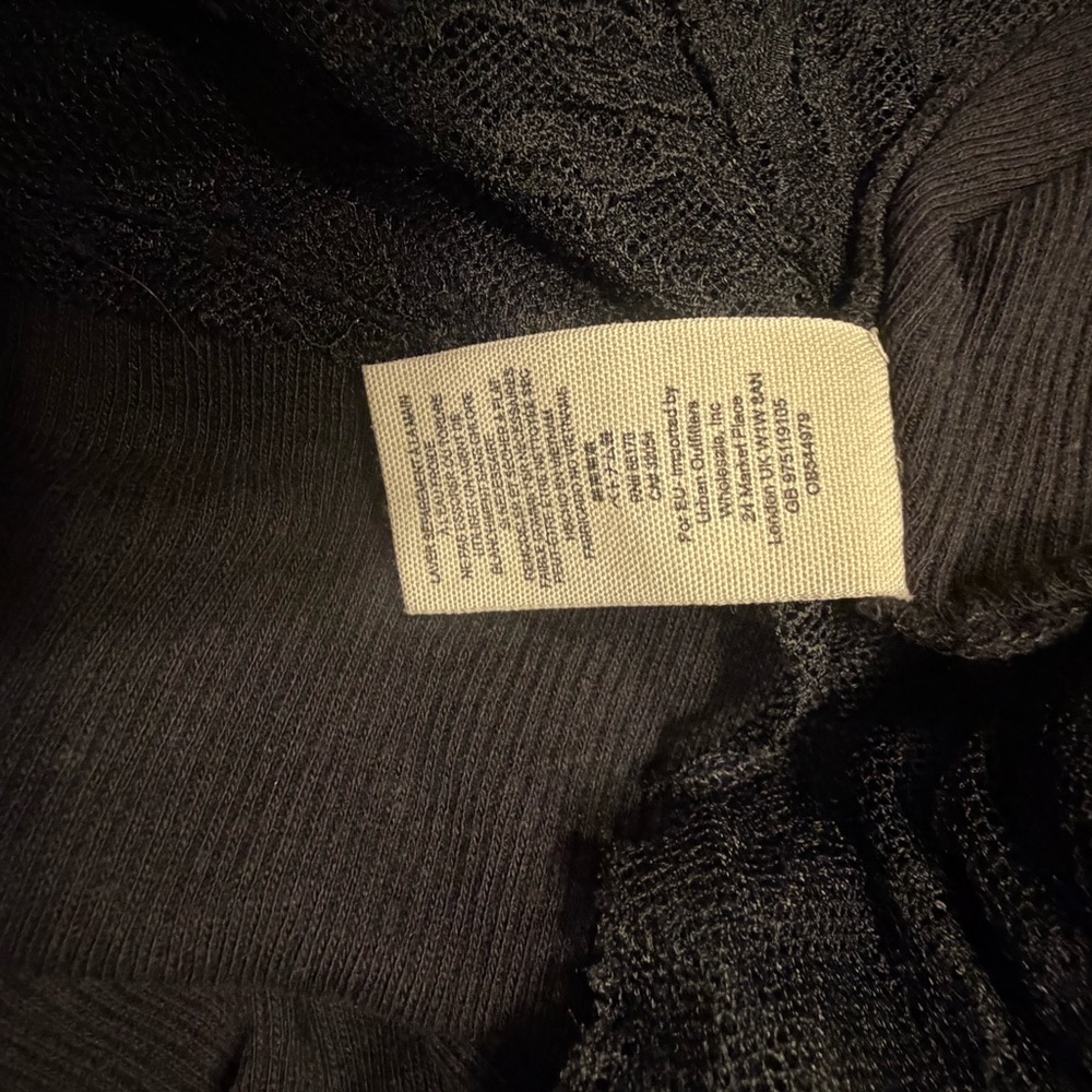 Free People Dark Gray Lace Long Sleeve Top - Picture 10 of 11
